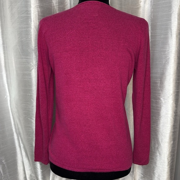 Eileen Fisher Petites Pink 3/4 Sleeve V Neck Button Up Cardigan Women’s PP - Picture 4 of 8